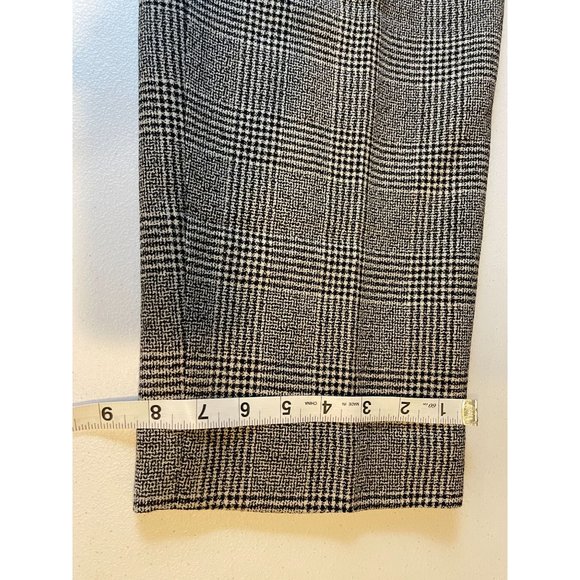 Bridgewater Women Dress Pants Plaid High Rise Pleated Straight Leg Gray Size 12P - Picture 8 of 10